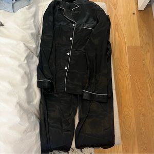 Black Silky Pajama Set